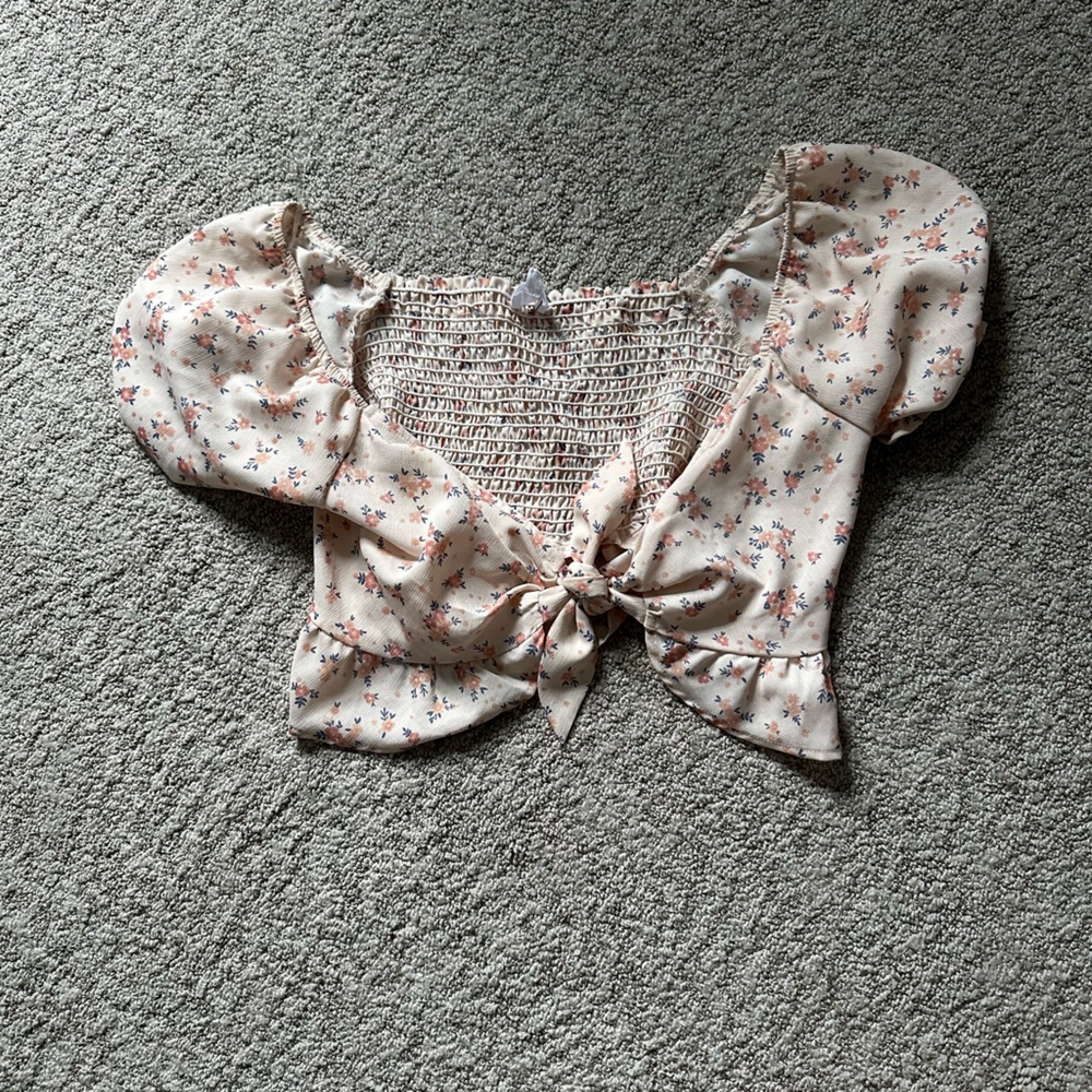 Cropped Tie Blouse